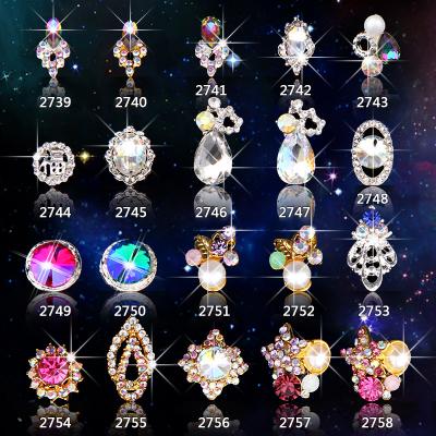 China Hot NEW Wholesale Alloy Jewelry 3D Nail Art Jewelry Nail rhinestones Sticker Supplier Number ML2739-2758 for sale