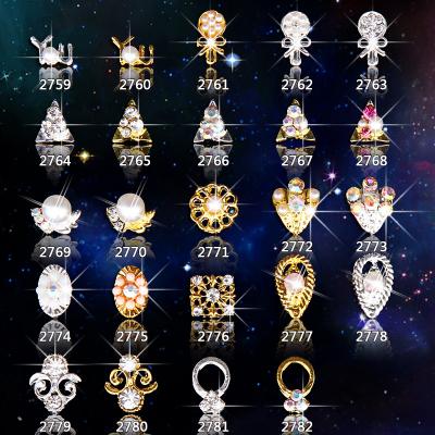 China Hot NEW Wholesale Alloy Jewelry 3D Nail Art Jewelry Nail rhinestones Sticker Supplier Number ML2759-2782 for sale