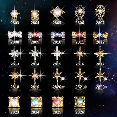 China Hot NEW Wholesale Alloy Jewelry 3D Nail Art Jewelry Nail rhinestones Sticker Supplier Number ML2803-2826 for sale