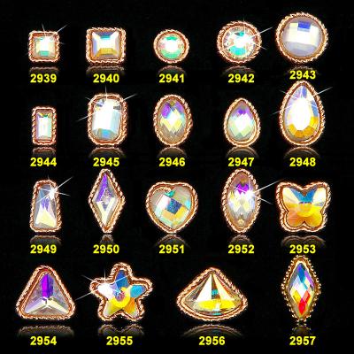 China Hot NEW Wholesale Alloy Jewelry 3D Nail Art Jewelry Nail rhinestones Sticker Supplier Number ML2939-2954 for sale