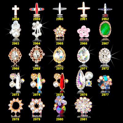 China Hot NEW Wholesale Alloy Jewelry 3D Nail Art Jewelry Nail rhinestones Sticker Supplier Number ML2958-2981 for sale