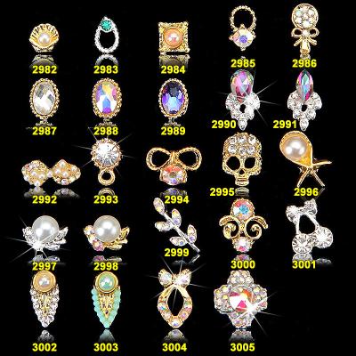 China Hot NEW Wholesale Alloy Jewelry 3D Nail Art Jewelry Nail rhinestones Sticker Supplier Number ML2982-3005 for sale