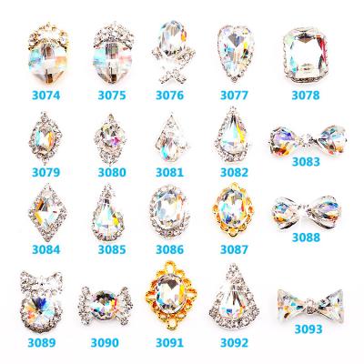 China Hot NEW Wholesale Alloy Jewelry 3D Nail Art Jewelry Nail rhinestones Sticker Supplier Number ML3074-3093 for sale