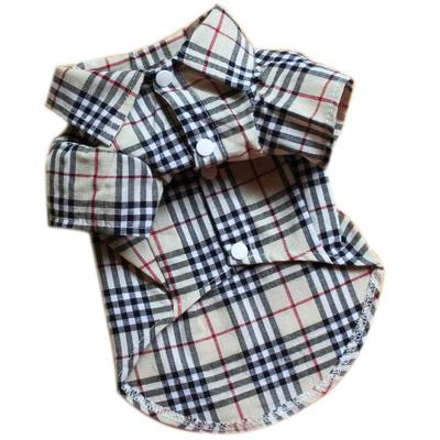 China Sustainable Hot Sales Dog Cotton Plaid Shirt Pet Wear Dog Apparel For Spring Autumn for sale