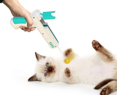 China Viable Funny Pet Cat Playing Interactive Teaser Wand Stick Bounce Gun Cat Toy for sale