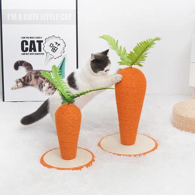 China Viable Funny Pet Cat Scratching Board Carrot Shape Toys Strong Sisal Post for Grinding Claws Pet Cat Toy for sale