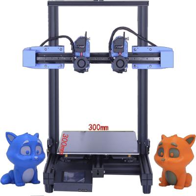 China Dual Drive Stable Assembly DIY Function R3D Idex 3D Printers Direct Extrusion Copy Printing 300X300X400mm for sale