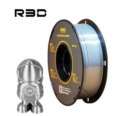 China Shiny Silver Silk R3D PLA 3D Printer Filament 1.75mm 1KG 210*210*90mm Eco-friendly for sale