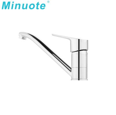 China Other Price Long Spout Faucet Kitchen Body Sink Mixer Tap Handle Chrome Hot Water New Modern Simple Cold Cheap Brass Single Hole for sale