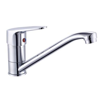 China Modern New Arrive Luxury Goods Top Deck Long Spout Brass Mounted Single Lever Mixer Tap Hot Cold Sink Faucet Kitchen for sale