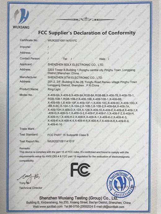 FCC - Shenzhen BDLX Electronic Co., Ltd.