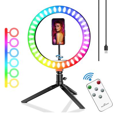 China 10% Off New 10 Inch 26cm RGB Ring Light Fill Light With Tripod 29cm*27cm*5cm for sale