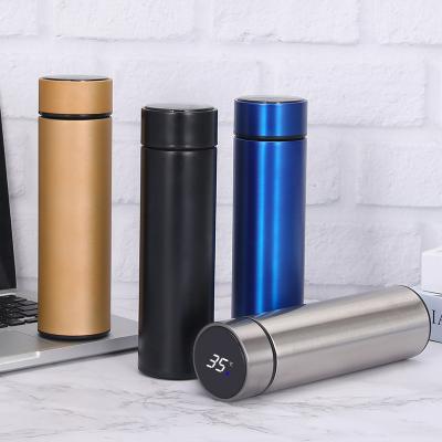 China Hot Selling Custom Portable 17oz Water Bottle PORTABLE Led Temperature 500ml Stainless Steel Double Walled Bottle for sale