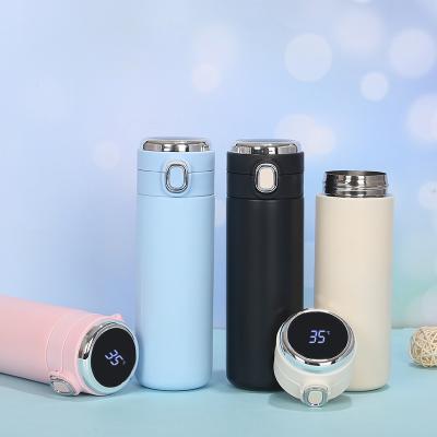 China 2022 PORTABLE Metal Steel Water Bottle Flask Display Temperatures Custom Logo Led Water Bottle Vacuum Flask for sale