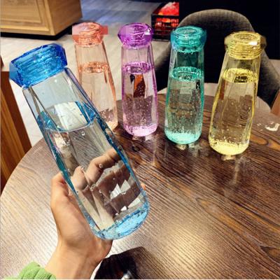 China Colorful Fashionable Portable Glass Bottle Shape Glass Fruit Bottle BPA Custom Viable Drinking Free Water Bottle for sale