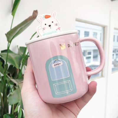 China Viable Cute Daily Hot Ceramic Coffee Tea Drinkware Products Household Use Ceramic Mugs For Kids Girls Gift for sale