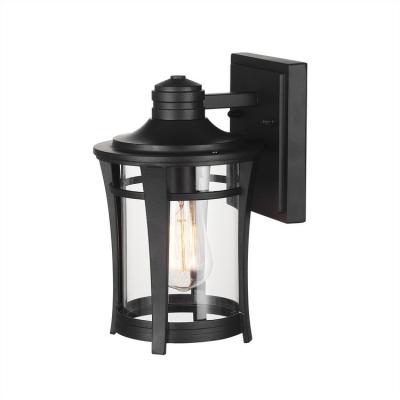 China Tempered Glass Waterproof Light Outdoor Lights Lantern Garden Lamp Mounted Sconce Black Lighting Exterior Wall for sale