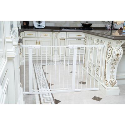 China Easy Install Wholesale Automatic Narrow Adjustment Metal Pressure Gate Baby Safety Retractable Baby Gate for sale