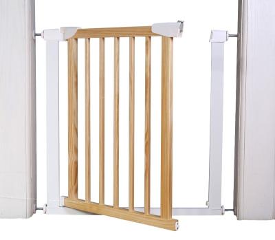 China Hot Sale Modern Portable Indoor Extra Wide Stair Gate Child Safety Gates Baby Wooden Gates For Stairs for sale