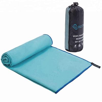 China QUICK DRY popular suede microfiber sports outdoor towel with logo for sale