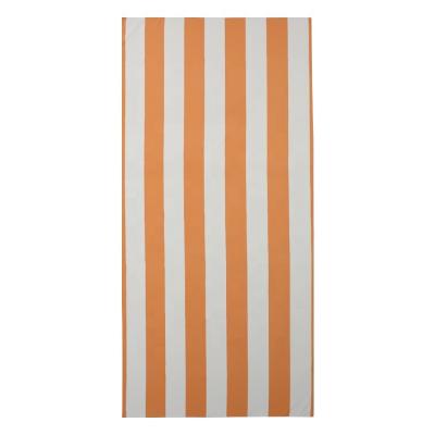 China Wholesale QUICK DRY MOQ Quick Drying High Absorption Low Customized Microfiber Striped Single Beach Towel for sale