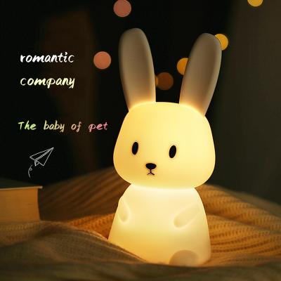 China Modern the new 2022 colorful and beautiful small light rabbit applause sleep time night light bedroom filling for sale