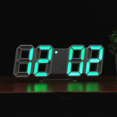 China Show Time 3d Digital Pendulum LED Multifunctional Alarm Clock Light Sensing Wake Up Lamp Desk Desk Clock for sale