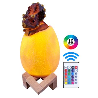 China Factory New Product Bedroom 16 Colors LED Night Light 3D Modern Cute Dinosaur Colorful Lamp For Kid Remote Control Fast Shipping for sale