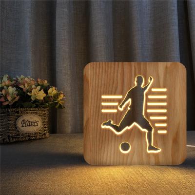 China 3D 7 colors reliable night light direct light factory supply wooden low support baby pattern flashing customization for sale