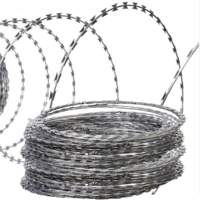 China Iron Wire Hot Dip Galvanized Razor Barbed Wire For Pakistan for sale