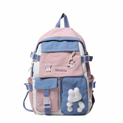 China Waterproof Preppy Style Teenagers Girls Canvas Backpack School Bags For Students for sale