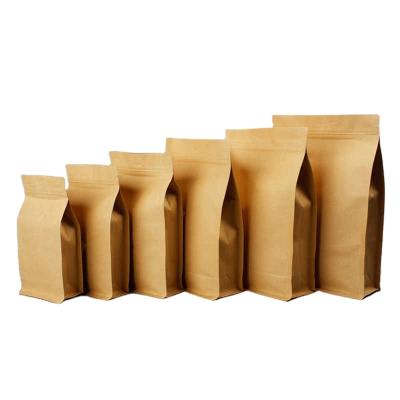 China Recycled Materials Feel Proof Heat Seal Zipper Stock Brown Kraft Paper Bag for sale