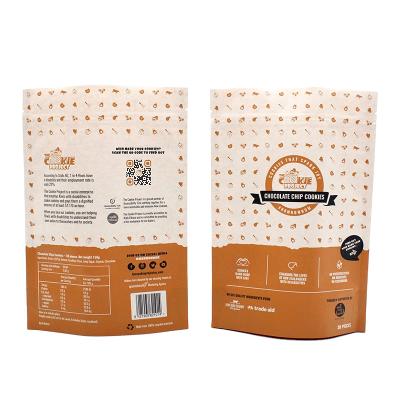 China Recyclable Heat Seal Packaging Custom Laminated Food Zip Brown Small Zip Lock Printing Your Own Logo Kraft Paper Bag for sale