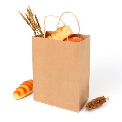 China Recyclable Eco Friendly 100% Biodegradable Custom Paper Food Biscuit Handle Bread Bag for sale