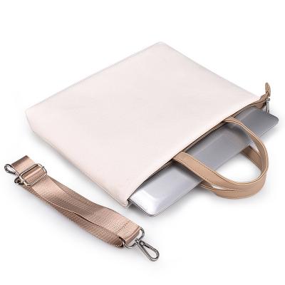 China Anti-shock PU leather laptop bag waterproof handbag lightweight womens Shoulder Detachable strap notebook bag laptop bag for women for sale