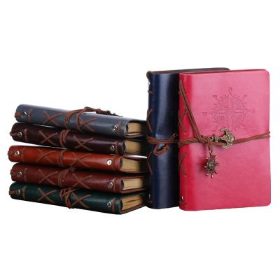 China Durable Promotion Gift Sets A5 Business Notebook PU Artificial Leather Notepad Sheet Business Rudder Binding Notebook for sale