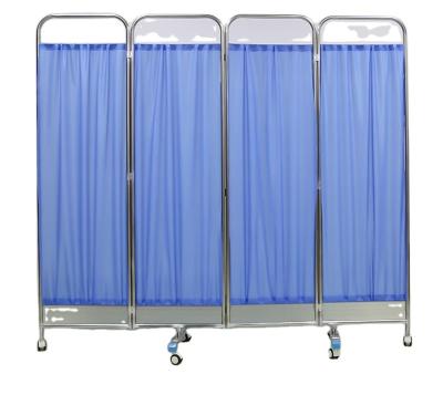 China Healthcare Supplies Folding Hospital Screen 4 Folding Clinic Keeping Screen for sale