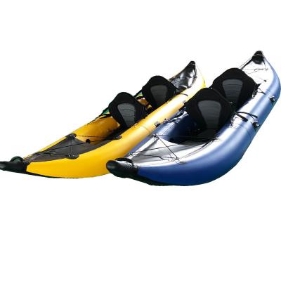 China Inflatable PVC Tube PVC Drop Sale Item Floor 2 Person Foot Pedal Traveling Fishing Kayak for sale