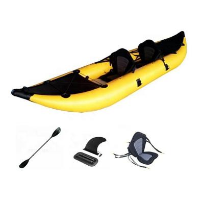 China Wholesale Drop Stitch PVC Inflatable Kayak 2 Person Rowing Canoe With Pedals Drop Stitch Kayak for sale