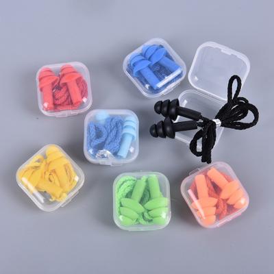 China New 1Box Soft Comfort Silicone Earplugs Noise Reduction Soft Ear Plugs Protective Silicone Swimming Earplugs For Sleep for sale