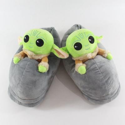 China EVA Plush Cotton Best Selling Baby Yoda Shoes Non-slip Soft Plush Baby Yoda Slippers Anime Women's Home Slippers for sale