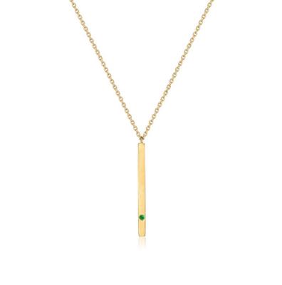 China Fashion Trendy Jewelry Longshine Drop 14K Gold Geometric Women Long Necklace With Emerald for sale