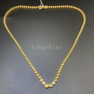 China Fashion Longshine Jewelry 18k Gold Color Diamond 18k Yellow Gold Necklace For Women for sale