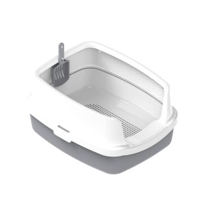 China Partially Enclosed Splash Proof Square Cat Litter Box Can Be Removed And Cleaned Pet Toilet for sale