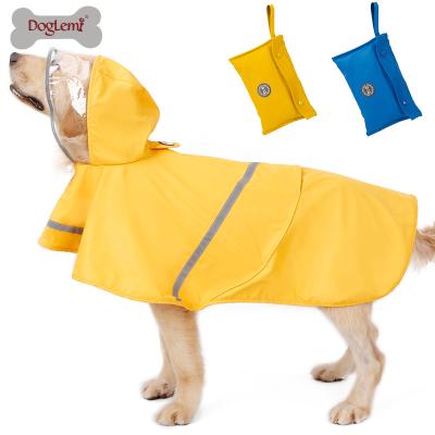 China Durable Adjustable Stylish Dog Raincoat Hoodie Poncho With Reflective Safety Pet Raincoat for sale