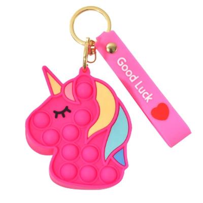 China Sress Reliever Toys Cute Simple Bubble Push Noise Stir Mini Bag Keychain Keyring Chains Toy Key Chain Stir Round Square for sale