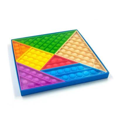 China Cardboard Puzzle Pop Bubble Game Board Desk Toys Silicone Pop Bubble Busy Person Sensory Toys For Children for sale