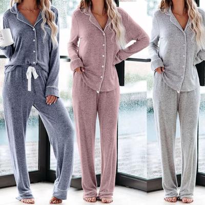 China Cheap Price Cotton Spandex QUICK DRY Pajamas For Women Loungewear Soft Knit Cotton Sleepwear Pajamas for sale