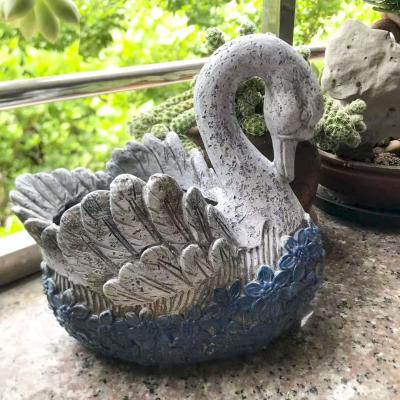 China World Original Swan Shape Indoor Outdoor Decoration Plant Planter Animal Flower Pot for sale