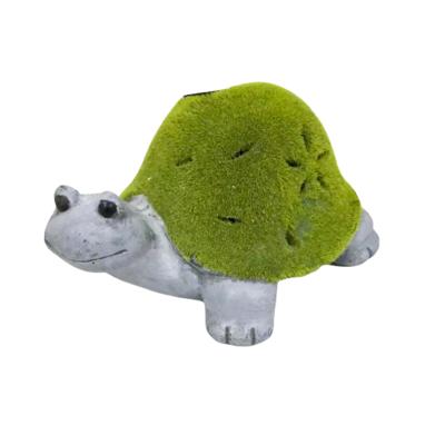 China Worldwide Custom Design Wholesale Garden Yard Decoration Resin Flocking Turtle Artificial Moss Animal for sale